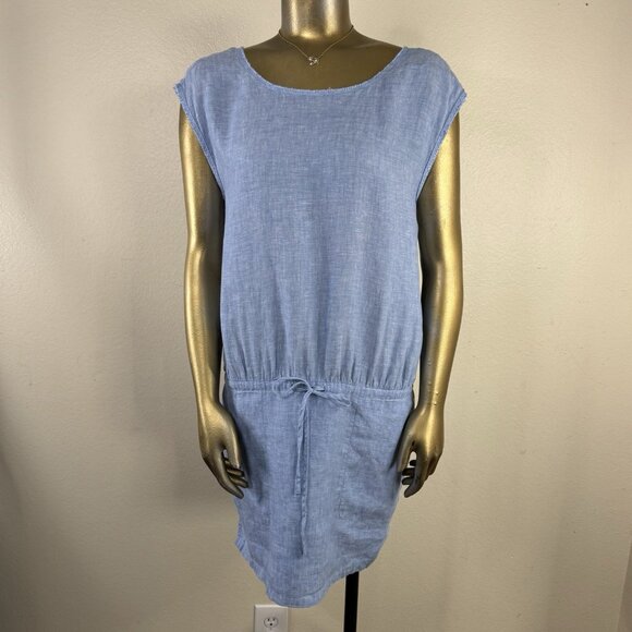 Soft Joie Dresses & Skirts - Soft Joie Linen Mini Dress Womens S Blue Linen Chambray Blouson Costal